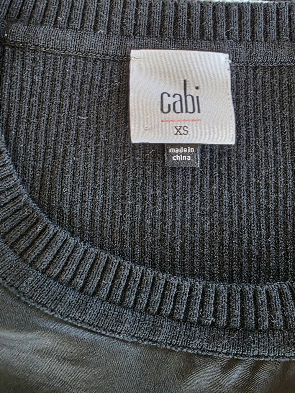 Cabi Black Mixed Media Satin Knit Tie Front Top XS/ Minimalist Monocrome - Picture 6 of 6